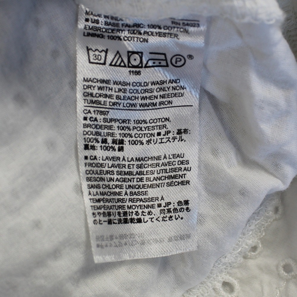 Banana Republic Eyelet Shift Dress Womens 10 White Excellent Cotton Sleeveless - Picture 6 of 11